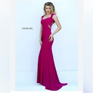 Sherri Hill Magenta Evening Gown